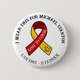 Badge Rond 5 Cm Perdu à Covid   Mémorial Personnalisé