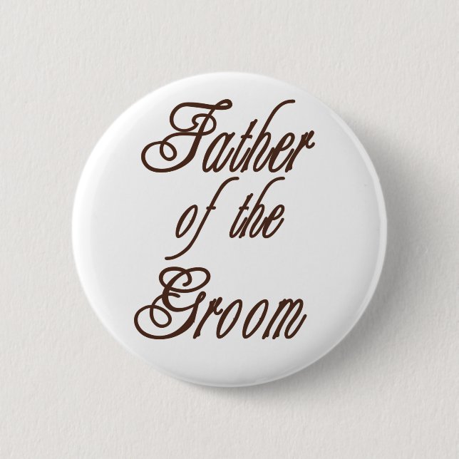 Badge Rond 5 Cm Père des bruns chics de marié (Devant)