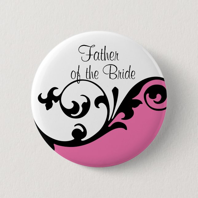 Badge Rond 5 Cm Père du bouton de jeune mariée (Devant)