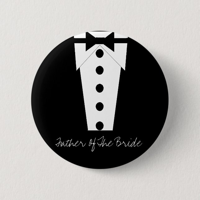 Badge Rond 5 Cm Père du bouton de jeune mariée (Devant)