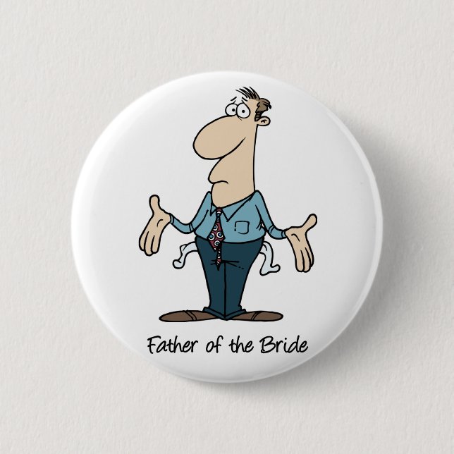 Badge Rond 5 Cm Père du bouton de jeune mariée (Devant)