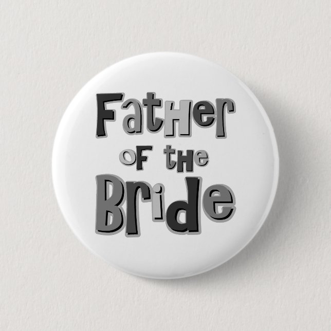 Badge Rond 5 Cm Père du gris de jeune mariée (Devant)