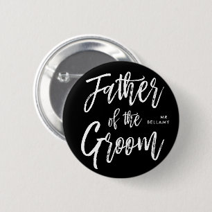 Badge Rond 5 Cm Père du mariage de noir de style de manuscrit du