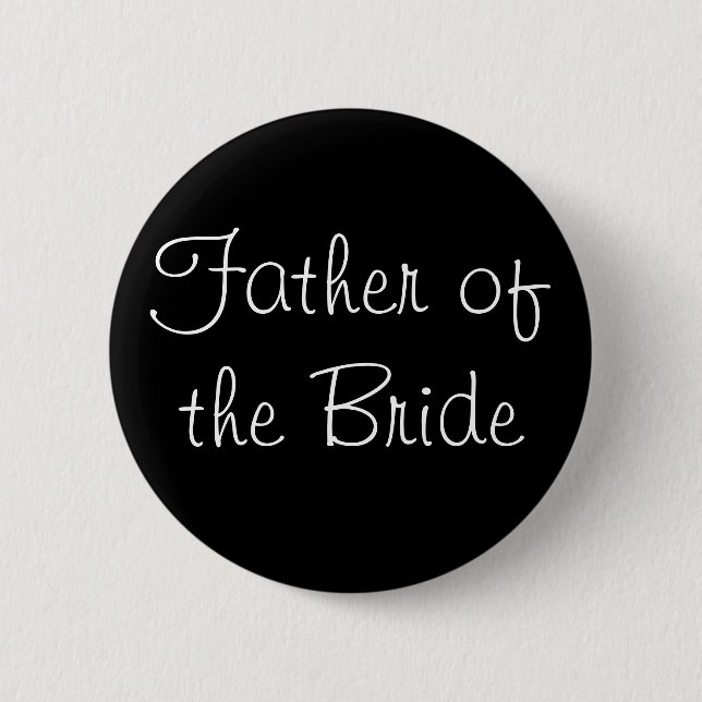Badge Rond 5 Cm Père du Pin de jeune mariée (Devant)