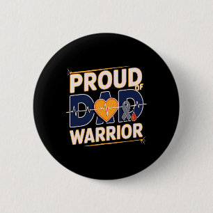 Badge Rond 5 Cm Père Fier Du Guerrier Type 1 Sensibilisation Au Di