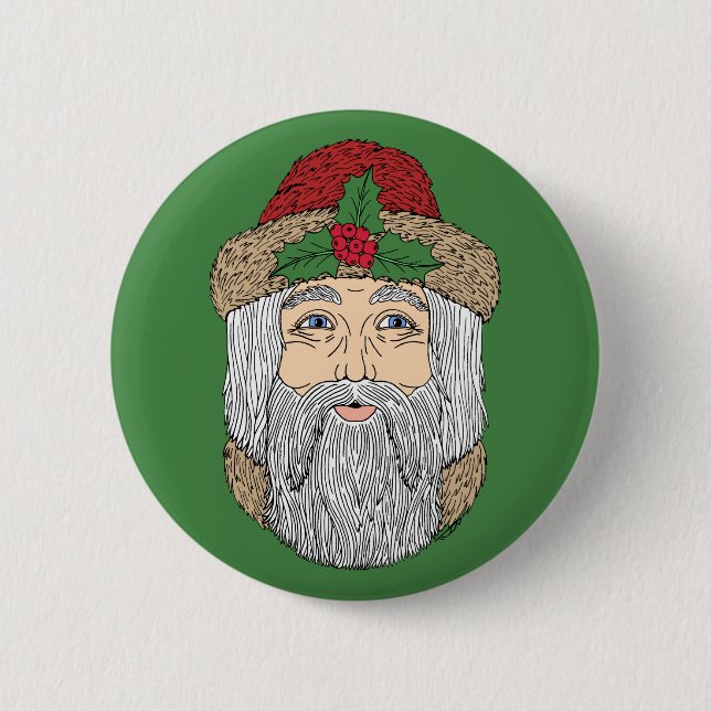 Badge Rond 5 Cm Père Noël (Devant)