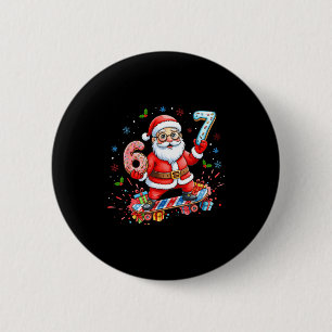 Badge Rond 5 Cm Père Noël 67 Mème Donut Skateboard Joyeux Noël Gar