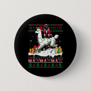 Badge Rond 5 Cm Père Noël Cane Corso équitation Llama Sweater Chri
