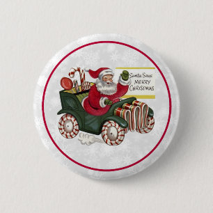 Badge Rond 5 Cm Père Noël dit Joyeux Noël