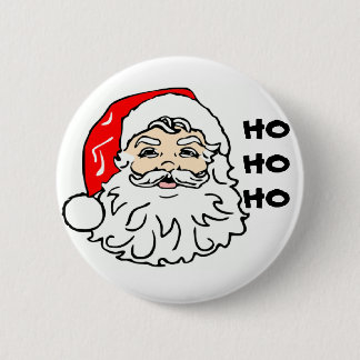 Badge Rond 5 Cm Père Noël font face, HOHOHO