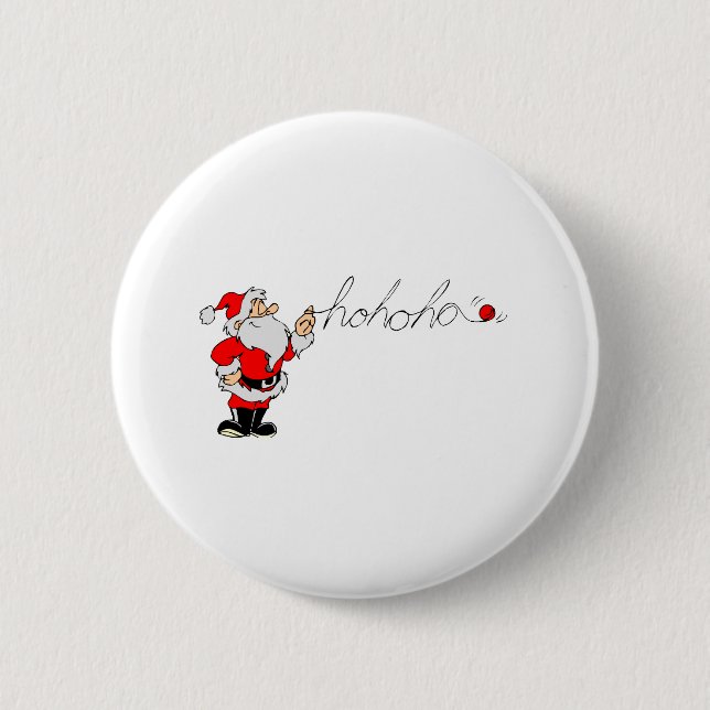 Badge Rond 5 Cm Père Noël (Ho Ho Ho) (Devant)