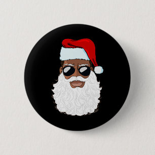 Badge Rond 5 Cm Père Noël Noir Xmas Santa Afro Afro-Américain