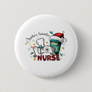 Badge Rond 5 Cm Père Noël Préférée Infirmière Noël Maman Infirmièr