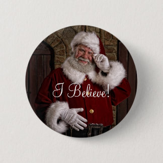 Badge Rond 5 Cm Père Noël "que je crois !" Bouton