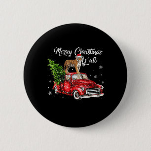 Badge Rond 5 Cm Père Noël Tiger Ride Rouge Camion moche Sweat Noël