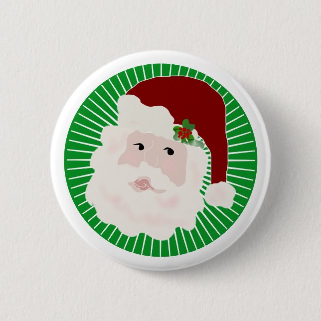 Badge Rond 5 Cm Père Noël traditionnel (Devant)