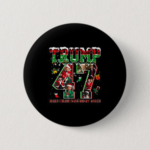 Badge Rond 5 Cm Père Noël Trump Faire Noël de nouveau laid Xmas P