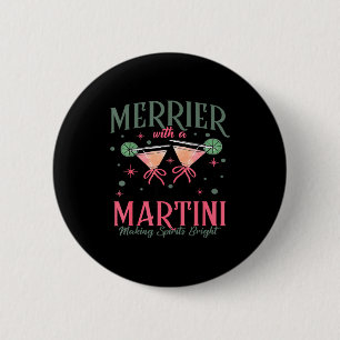 Badge Rond 5 Cm Père Noël vintage plus joyeux avec une queue de ma