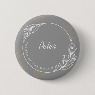 Badge Rond 5 Cm Père simple personnalisé du bouton Groom