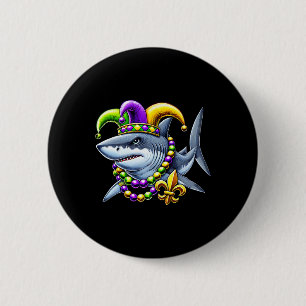 Badge Rond 5 Cm Perles de requin Jester Mardi Gras Carnival Hommes