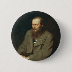 Badge Rond 5 Cm Perov-Portrait de Vasily de Feodor Dostoyevsky