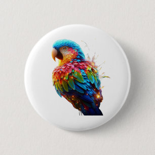 Badge Rond 5 Cm Perroquet