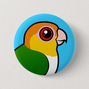 Badge Rond 5 Cm perroquet Blanc-gonflé