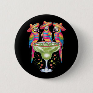 Badge Rond 5 Cm Perroquet Cinco De Mayo Drôle Boire Fiesta Mexicai