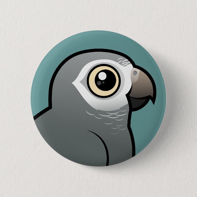 Badge Rond 5 Cm Perroquet de gris africain de Timneh (Devant)