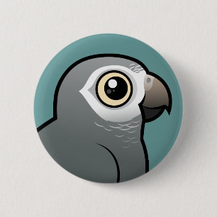 Badge Rond 5 Cm Perroquet de gris africain de Timneh