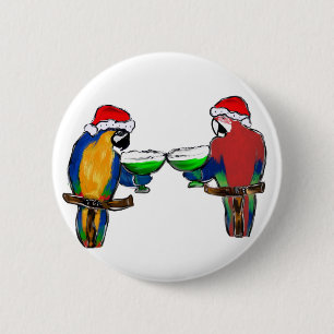 BADGE ROND 5 CM PERROQUETS