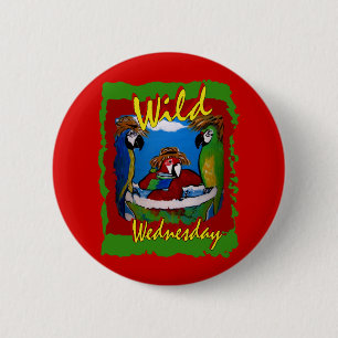 Badge Rond 5 Cm Perroquets de Fête