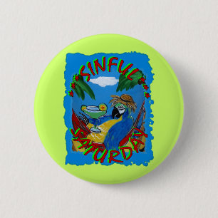 Badge Rond 5 Cm Perroquets de fête