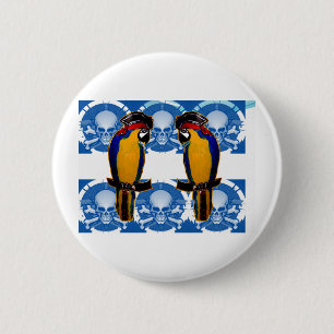 Badge Rond 5 Cm Perroquets de pirates