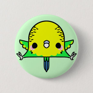 Badge Rond 5 Cm Perruche de Kawaii (vous changez l'arrière - plan