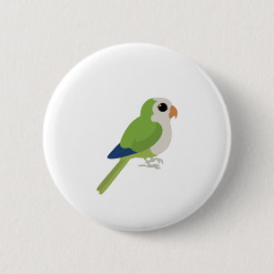 Badge Rond 5 Cm Perruche moine