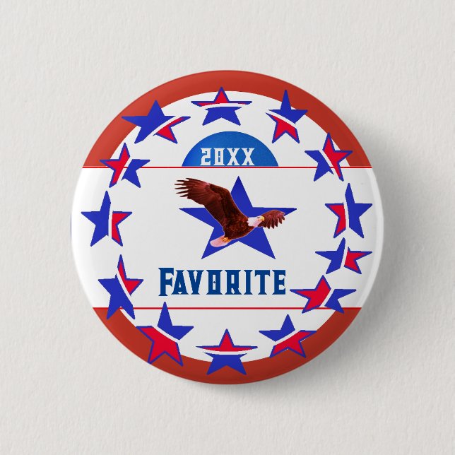 Badge Rond 5 Cm Personalize W/ Favorite Candidate - Vote (Devant)