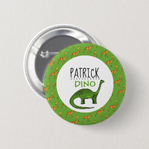 Badge Rond 5 Cm Personalized Dino Name, Dinosaur 6 Cm Round Badge
