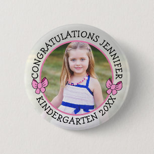 Badge Rond 5 Cm Personalized Kindergarten Graduate Photo Button