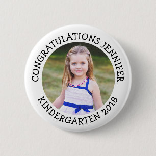 Badge Rond 5 Cm Personalized Kindergarten Graduate Photo Button