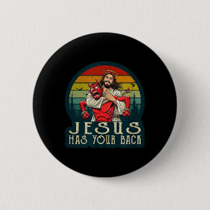 Badge Rond 5 Cm Personnage christique protégeant de l'adversaire