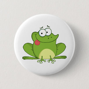 Badge Rond 5 Cm Personnage de dessin animé de grenouille traînant