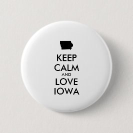 Badge Rond 5 Cm Personnalisable KEEP CALM et LOVE IOWA
