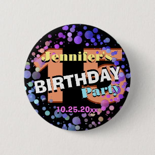 Badge Rond 5 Cm Personnalisé 15 fête d'anniversaire