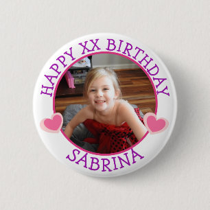 Badge Rond 5 Cm Personnalisé Joyeux Anniversaire Nom et âge