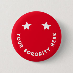 Badge Rond 5 Cm Personnalisé Red Sorority Retro tendance Soyez heu