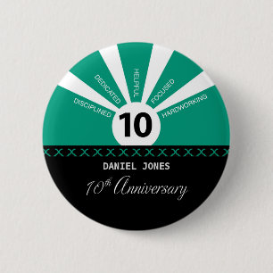 Badge Rond 5 Cm Personnaliser, 10e anniversaire de l'employé