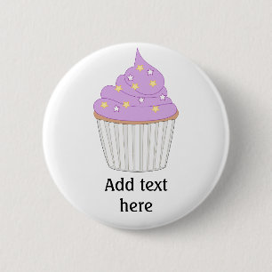 Badge Rond 5 Cm Personnaliser de ce graphique Lilac Cupcake