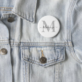 Badge Rond 5 Cm Personnaliser le nom initial du monogramme