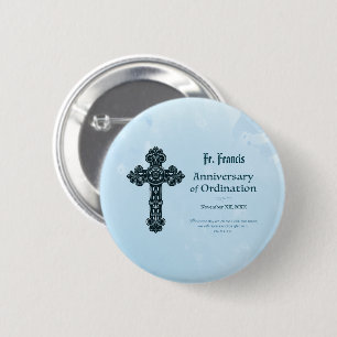 Badge Rond 5 Cm Personnaliser, Ordination Anniversaire Prêtre, Cro